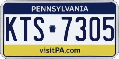 PA license plate KTS7305
