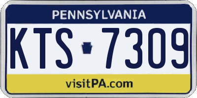 PA license plate KTS7309
