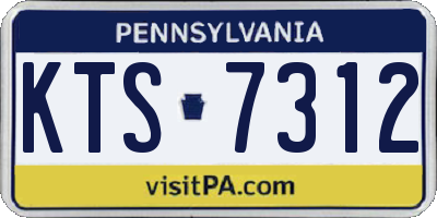 PA license plate KTS7312
