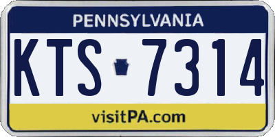 PA license plate KTS7314