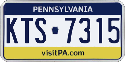 PA license plate KTS7315