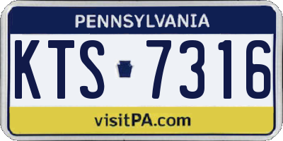 PA license plate KTS7316