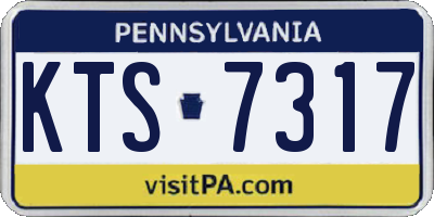 PA license plate KTS7317