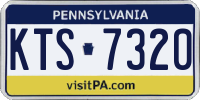 PA license plate KTS7320