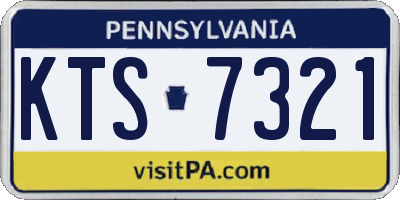 PA license plate KTS7321