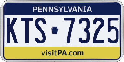 PA license plate KTS7325