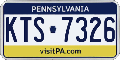 PA license plate KTS7326