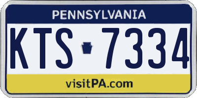 PA license plate KTS7334