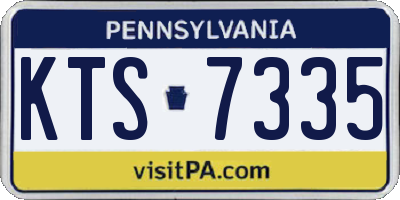 PA license plate KTS7335