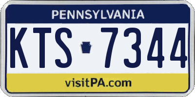 PA license plate KTS7344