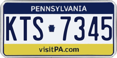 PA license plate KTS7345