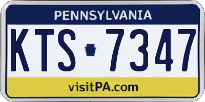 PA license plate KTS7347