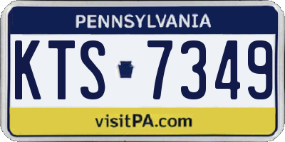 PA license plate KTS7349