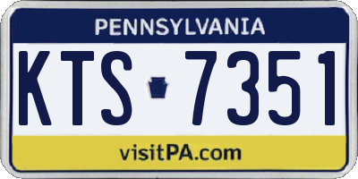 PA license plate KTS7351