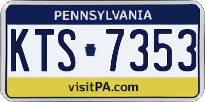 PA license plate KTS7353