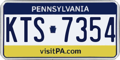 PA license plate KTS7354