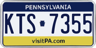 PA license plate KTS7355