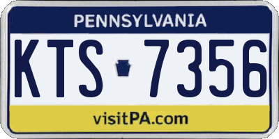 PA license plate KTS7356