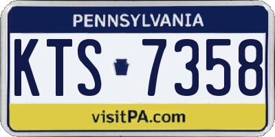 PA license plate KTS7358
