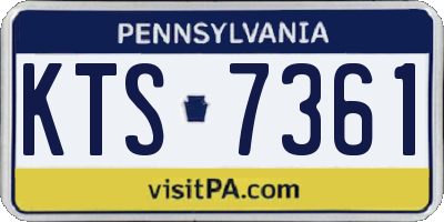 PA license plate KTS7361