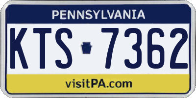 PA license plate KTS7362