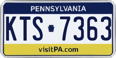 PA license plate KTS7363