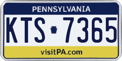 PA license plate KTS7365