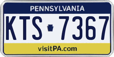 PA license plate KTS7367