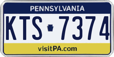 PA license plate KTS7374
