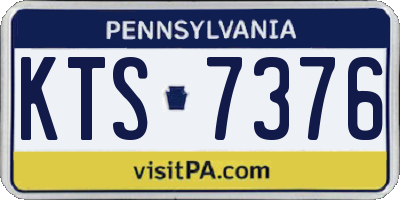 PA license plate KTS7376