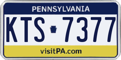 PA license plate KTS7377