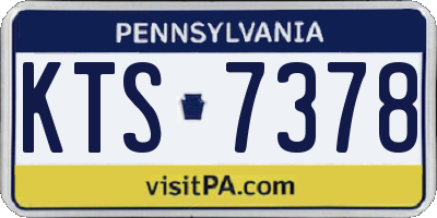 PA license plate KTS7378