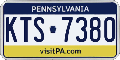 PA license plate KTS7380