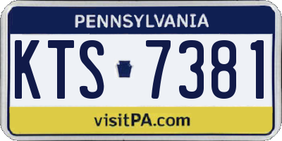 PA license plate KTS7381