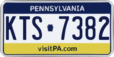 PA license plate KTS7382