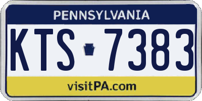 PA license plate KTS7383