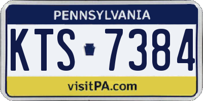 PA license plate KTS7384