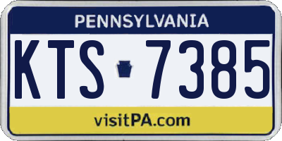 PA license plate KTS7385