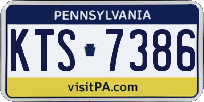 PA license plate KTS7386