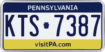 PA license plate KTS7387