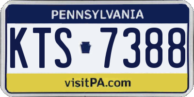 PA license plate KTS7388
