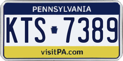 PA license plate KTS7389