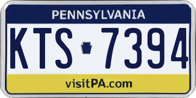 PA license plate KTS7394