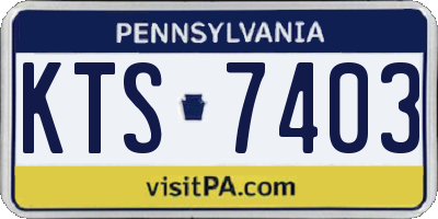 PA license plate KTS7403