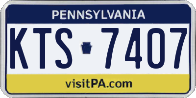 PA license plate KTS7407