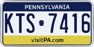 PA license plate KTS7416