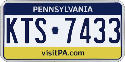 PA license plate KTS7433