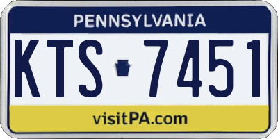 PA license plate KTS7451
