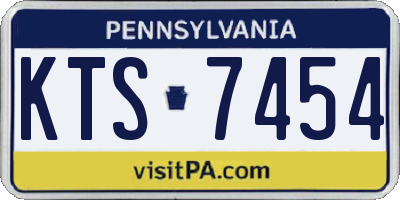 PA license plate KTS7454