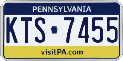 PA license plate KTS7455